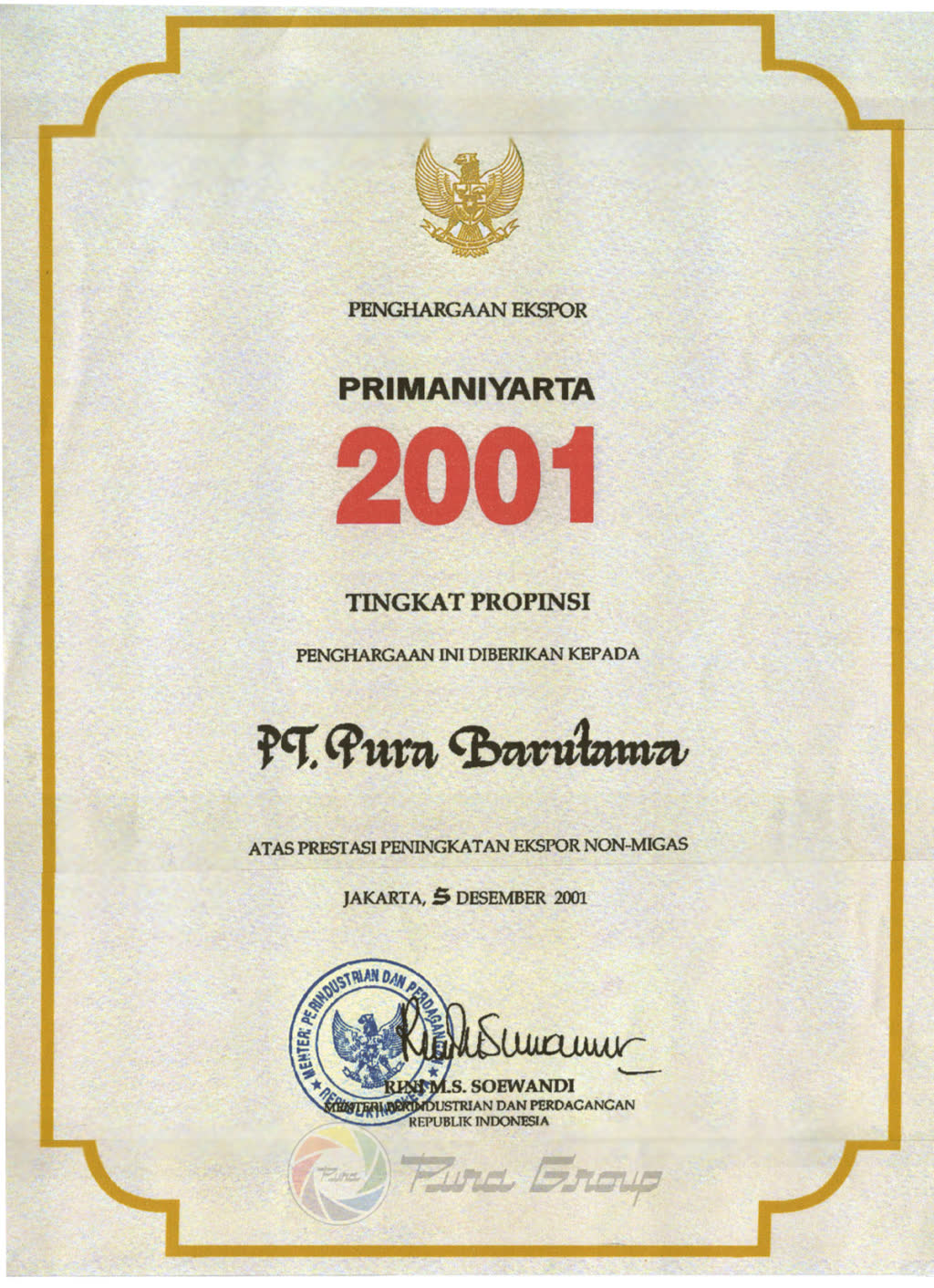 PRIMANIYARTA 2001